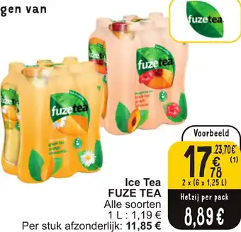 Cora Ice Tea FUZE TEA 2 x (6 x 1.25L) aanbieding