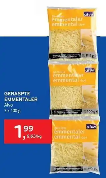 Alvo Geraspte emmentaler alvo 3x100 gram aanbieding