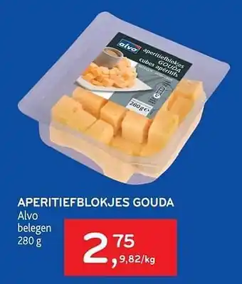 Alvo Aperitiefblokjes gouda alvo 280 gram aanbieding