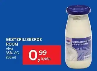 Alvo Gesteriliseerde room alvo 250 ml aanbieding
