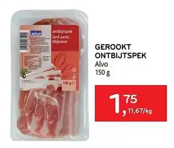Alvo Gerookt ontbijtspek alvo 150 gram aanbieding