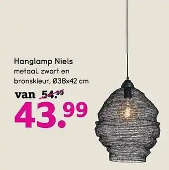 Leen Bakker Hanglamp niels 38x42 cm aanbieding