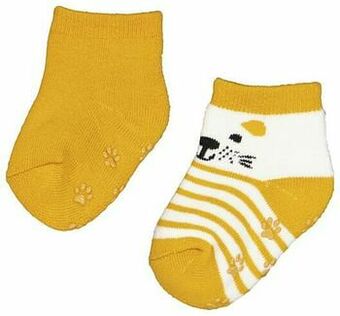 HEMA HEMA Babysokken Met Badstof Beer - 2 Paar Geel (geel) aanbieding