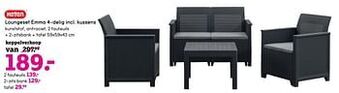 Leen Bakker Loungeset emma 4-delig incl. kussens aanbieding