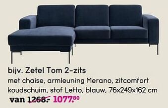 Leen Bakker Zetel tom 2-zits aanbieding