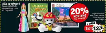 Kruidvat Speelgoed Lego En Playmobil, Paw Patrol Knuffel, Puzzel aanbieding