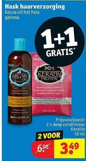 Kruidvat Hask Haarverzorging Deep Conditioner Keratin aanbieding
