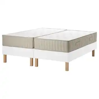 IKEA Espevär/vatneström lattenmatrasbodem met poten, wit/middelhard naturel, 160x200 cm aanbieding
