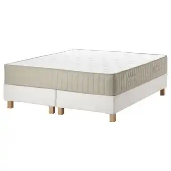 IKEA Espevär/vatneström lattenmatrasbodem met poten, wit/middelhard naturel, 160x200 cm aanbieding