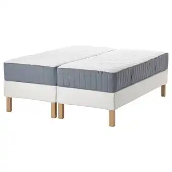IKEA Espevär/vågstranda lattenmatrasbodem met poten, wit/stevig lichtblauw, 180x200 cm aanbieding