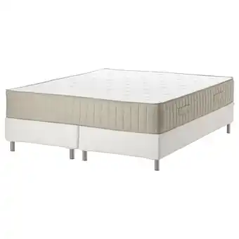 IKEA Espevär/vatneström lattenmatrasbodem met poten, wit/middelhard naturel, 180x200 cm aanbieding