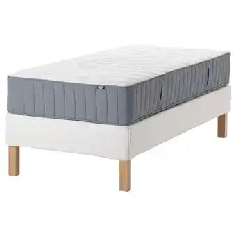 IKEA Espevär/vågstranda lattenmatrasbodem met poten, wit/middelhard lichtblauw, 90x200 cm aanbieding