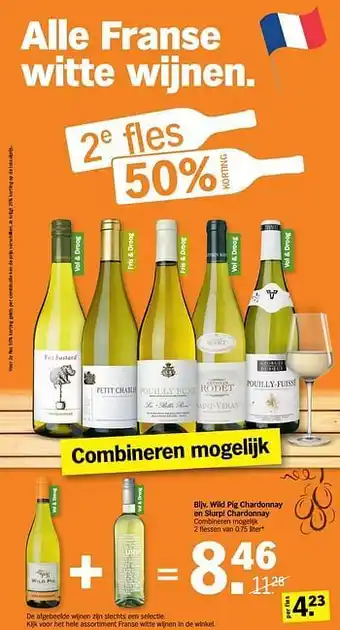 Albert Heijn Wild pig chardonnay en slurp! chardonnay aanbieding
