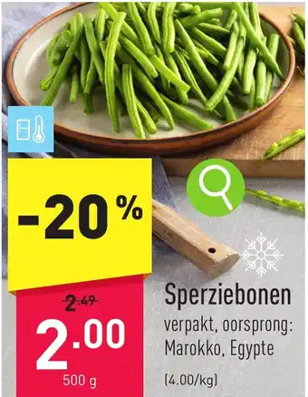 ALDI Sperziebonen 500g aanbieding