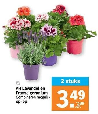 Albert Heijn Ah lavendel en franse geranium aanbieding
