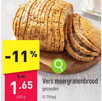 ALDI Vers meergranenbrood gesneden 600g aanbieding
