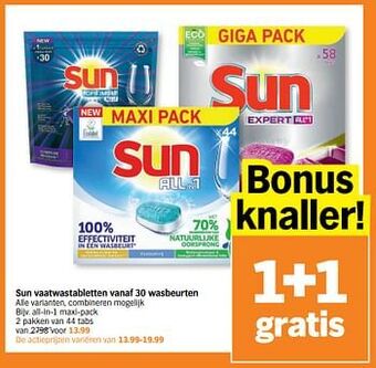 Albert Heijn Sun vaatwastabletten aanbieding