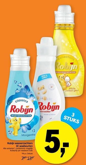 Albert Heijn Robijn wasverzachters aanbieding