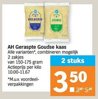 Ah geraspte goudse kaas