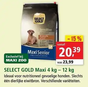 Maxi Zoo Select gold maxi aanbieding