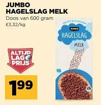 Jumbo Jumbo hagelslag melk 600 gram aanbieding