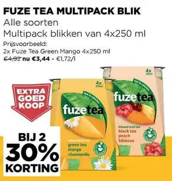 Jumbo Fuze tea multipack blik 4x250 ml aanbieding