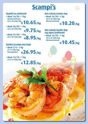 Aronde Scampi's aanbieding
