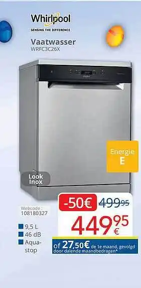 Eldi Whirlpool vaatwasser 9,5 L aanbieding