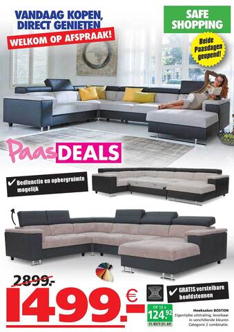 Seats and Sofas Hoeksalon boston aanbieding