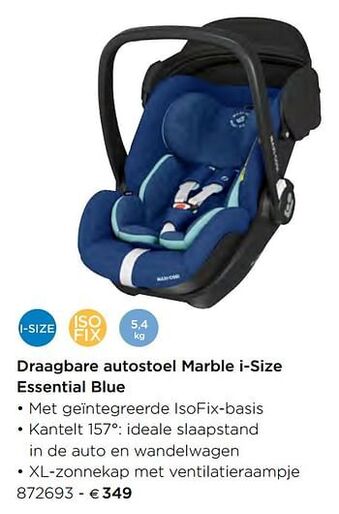 Draagbare autostoel marble i-size essential blue