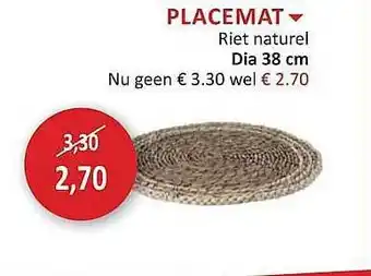 Weba Placemat riet naturel 38 cm aanbieding