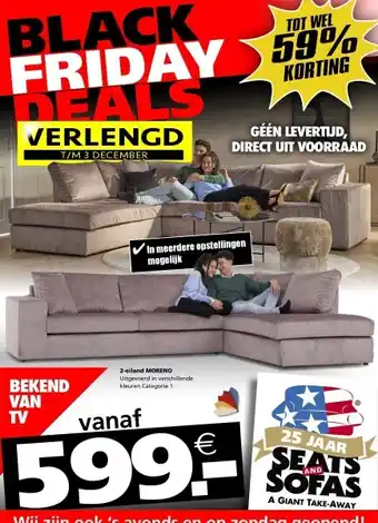 Seats and Sofas Moreno hoeksalon aanbieding