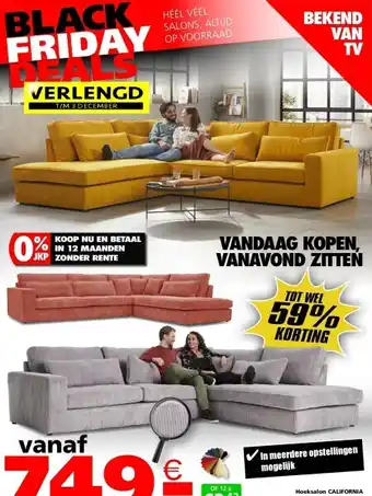 Seats and Sofas California hoeksalon aanbieding