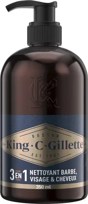 Bol.com King c. gillette baard en gezichtsreiniger - voor mannen - 350 ml aanbieding