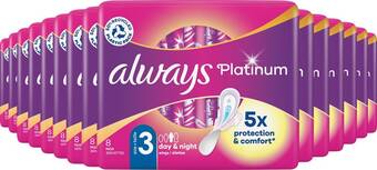 Bol.com Always platinum night - maat 3 - voordeelverpakking 16 x 8 stuks - maandverband met vleugels aanbieding