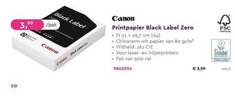 Canon printpapier black label zero