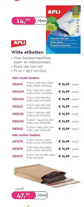 Apli Witte Etiketten