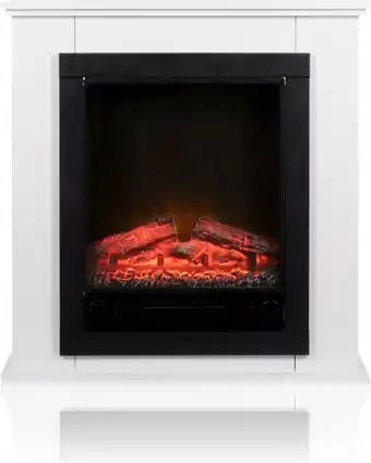 Classic fire elektrische sfeerhaard lugano - kachel 1800w - haard met schouw - led vlammen - zwart