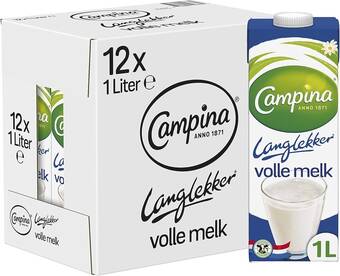 Bol.com Campina langlekker volle melk houdbaar - 12 x 1 liter aanbieding