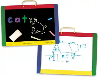 Bol.com Melissa & doug magnetisch krijt- en dry-erase schoolbord met 36 magneten, krijt, wisser en viltstift aanbieding