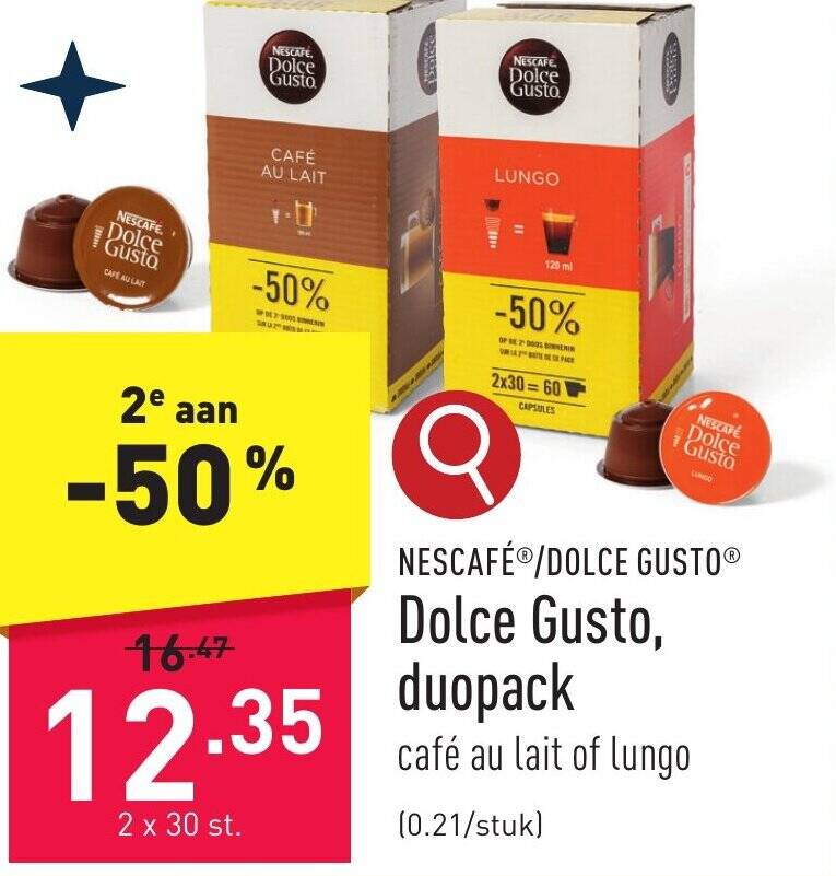 NESCAFÉ®/DOLCE GUSTO Dolce Gusto, duopack 2 x 30st promotie bij ALDI