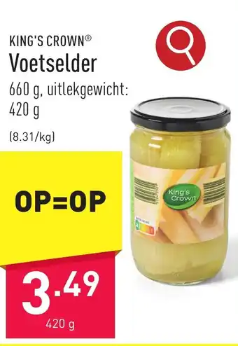 ALDI KING'S CROWN Voetselder 420g aanbieding