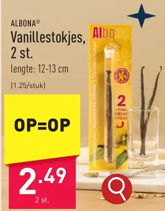 ALDI ALBONA Vanillestokjes, 2 st aanbieding