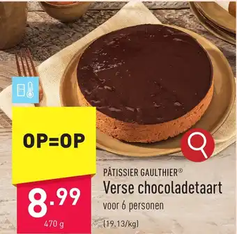 ALDI PÂTISSIER GAULTHIER Verse chocoladetaart 431g aanbieding