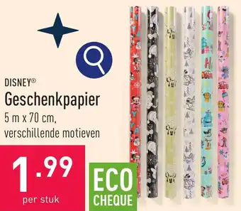 ALDI DISNEY Geschenkpapier 5m x 70cm aanbieding