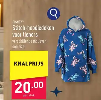 ALDI DISNEY Stitch-hoodiedeken voor tieners aanbieding