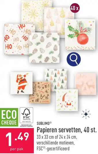 ALDI SUBLIMO Papieren servetten, 40 st. aanbieding