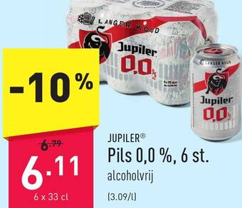 ALDI JUPILER Pils 0,0 %, 6 x 33cl aanbieding