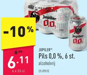 ALDI JUPILER Pils 0,0 %, 6 x 33cl aanbieding