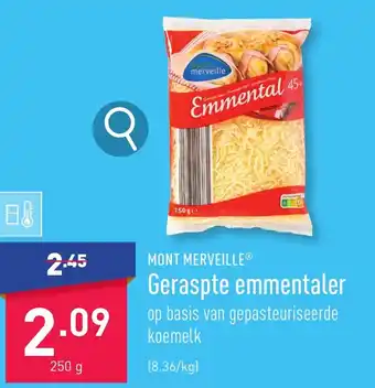 ALDI MONT MERVEILLE Geraspte emmentaler 250g aanbieding